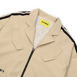 [UNISEX] Satin-Trimmed Padded Racing Jacket (Beige)