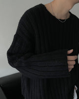 YM Raven アルパカウールクロップニットウェア