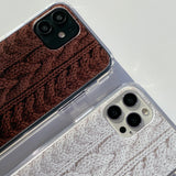 CABLE KNIT HARD JELL CASE_WHITE