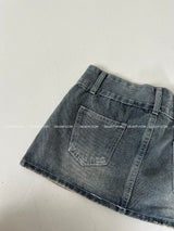Cutting Lowrise Denim Miniskirt