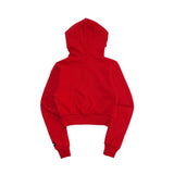 LOGO PATCHED CROP ZIP-UP HOODIE - RED (6674957860982)