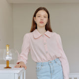 CHECK PUFF SHIRT_PINK (6600105689206)