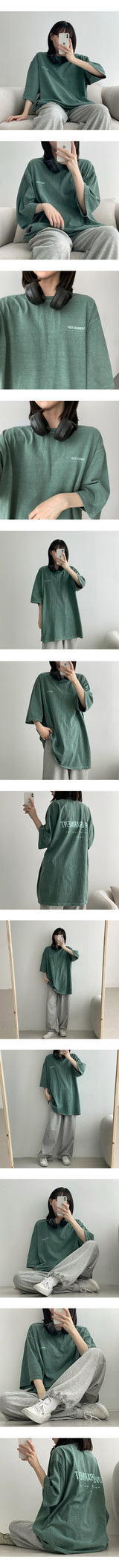 オーバーサイズピグメントウォッシングショートスリーブTシャツ / Oversized Pigment Washing Short-Sleeved T-shirt