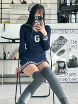 イブリブカラードレス/Eve ribbed collar dress
