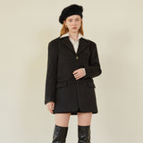 ゴールドボタンピントジャケット / GOLD BUTTON POINT JAKET (CHARCOAL BLACK)