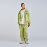 サークルニューシンボルロゴフーディージップアップ LIME