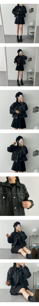 プリンストレンチヴァンクロップドポケットジャケット/Prince Trench Van Cropped Pocket Jacket