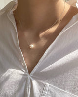 [92.5silver] single pearl necklace (2sizes)