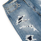 STRAIGHT-LEG DISTRESSED JEANS
