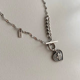 ハートエンジェルトグルバーボールドネックレス/ejj Heart Angel Toggle Bar Bold Necklace
