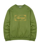 オールウェイズエンブロイダリースウェットシャツ / ALWAYS EMBROIDERED SWEATSHIRT(OLIVE)