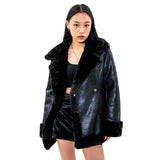 クラックレザーシアリングマスタングジャケット / CRACK LEATHER SHEARING MUSTANG JACKET