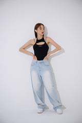 チェーンストラップボディスーツ/TOP(9358) Chain Strap Bodysuit