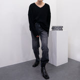 SKハッチVネックニット/SK Hacchi V-neck Knitwear (5 colors)