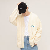 [UNISEX] Small Drawing Smile Knit Cardigan (6674895372406)