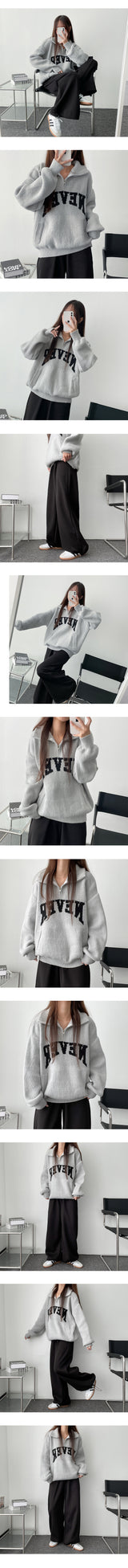 Never Warm Thick Half Zip-Up Knitwear