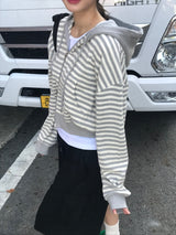 Camila stripe zip up