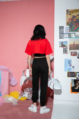 CMショートスリーブショルダークロップTシャツ/TOP(8607) CM Short Sleeve Shoulder Crop Tee