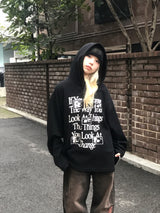 アイズオーバーサイズフィットワッフルニットフーディ