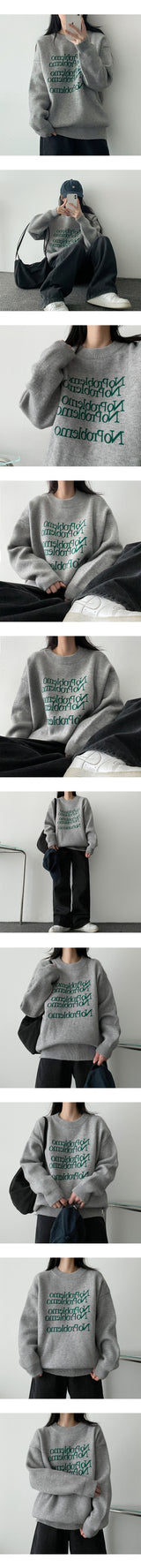 Nof lettering knitwear