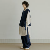 ボタンベスト / unisex button vest navy