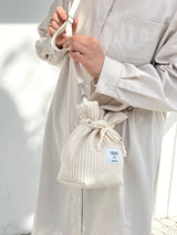 Ribbed fabric New string mini bag