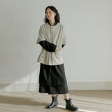 ラウンドハーフシャツ / cunisex round half shirts jacket cream