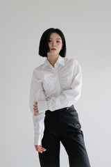 リンクルシアリングシャツ/Wrinkle Shirring Shirt (2color)