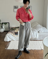 ソフトグレーワイドデニムパンツ/Soft Gray Wide Denim
