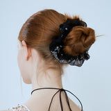SEETHROUGH PEARL SCRUNCHY (BLACK)
