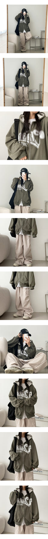 Char Two-Way Coloring Hooded Zip-Up
