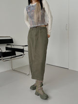 ヴィンセント カラー マッチング クロップド Tシャツ /  color matching cropped T-shirt (2color)