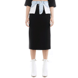LSD COLLECTION_Destroyed Denim Knit Skirt (6652812525686)