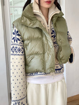 Dean High Neck Crop Vest Padding