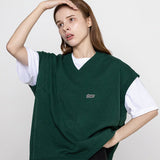 ベースボールブラックロゴエンブロイダリーニットベスト / Baseball Black Logo Embroidered Knit Vest_4color
