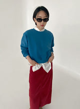 カラーリーズクロップスウェットシャツ/Color Raised Crop Sweatshirt [ Yellow ]