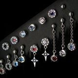サンライトD-1ブラックスピネルシルバーイヤリング / SunlightD-1 Black Spinel silver earring (4593398317174)