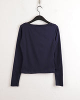 watt y2k button v-neck long sleeve t-shirt