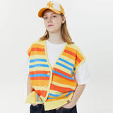 アンバランスストライプベスト / Unbalance stripe vest
