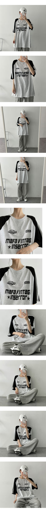 マパカラーラグランボキシー半袖Tシャツ / Mapa Color Raglan Boxy Short Sleeve Tee