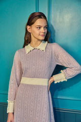 100% wool double cloth pointelle dress_lovat (6655903465590)