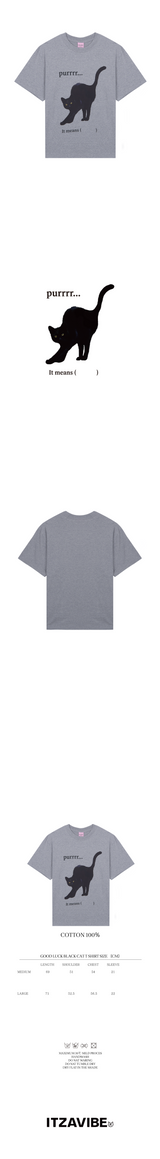 グッドラックブラックキャットTシャツ