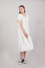 ロマンティックシャーリングロングワンピース / Romantic Shirring Long Onepiece Ivory