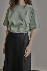 オーバーサイズロゴ刺繍Tシャツ/OVERSIZED LOGO EMBROIDERED T-SHIRT_GREEN