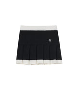 ブークルニットプリーツスカート/BOUCLE KNIT PLEATS SKIRT BLACK