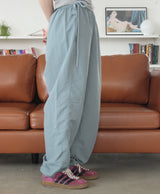 ribbon string pants (blue-gray)