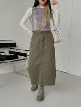 リーフ コットン ロングスカート / no.6181 Leaf Cotton Long Skirt (3color)