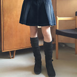 Sily Wrinkled Ribbed Leg Warmer Socks