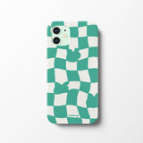 Checkerboard Green Iphone Hard case (6674345295990)
