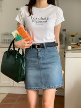 ルシャレタリングＴシャツ / LES CHATS LETTERING T-SHIRT WHITE